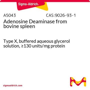 Adenosine Deaminase from bovine spleen Type X, buffered aqueous glycerol solution, &#8805;130&#160;units/mg protein