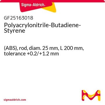 Polyacrylonitrile-Butadiene-Styrene (ABS), rod, diam. 25&#160;mm, L 200&#160;mm, tolerance +0.2/+1.2 mm