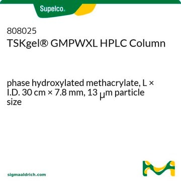 Columna para HPLC TSKgel&#174; GMPWXL phase hydroxylated methacrylate, L × I.D. 30&#160;cm × 7.8&#160;mm, 13&#160;&#956;m particle size