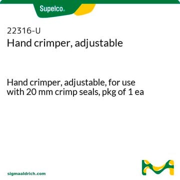 Hand crimper, adjustable Hand crimper, adjustable, for use with 20 mm crimp seals, pkg of 1&#160;ea