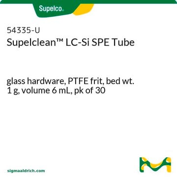 Tubo de SPE Supelclean&#8482; LC-Si glass hardware, PTFE frit, bed wt. 1&#160;g, volume 6&#160;mL, pk of 30