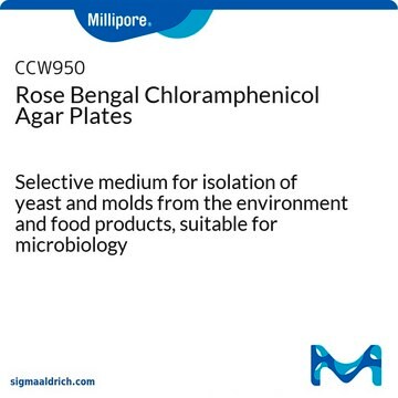 Rose Bengal Chloramphenicol Agar Plates Selective medium for isolation of yeast and molds from the environment and food products, suitable for microbiology