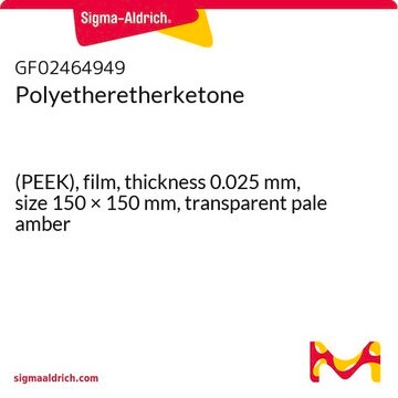 Polyetheretherketone (PEEK), film, thickness 0.025&#160;mm, size 150 × 150&#160;mm, transparent pale amber