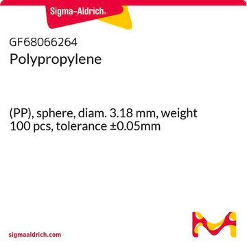 Polypropylene (PP), sphere, diam. 3.18&#160;mm, weight 100 pcs, tolerance ±0.05mm