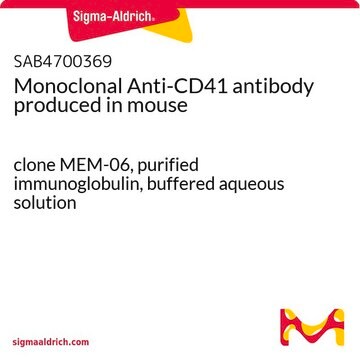 Monoclonal Anti-CD41 antibody produced in mouse clone MEM-06, purified immunoglobulin, buffered aqueous solution