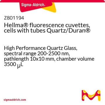 Hellma&#174; fluorescence cuvettes, cells with tubes Quartz/Duran&#174; High Performance Quartz Glass, spectral range 200-2500 nm, pathlength 10x10&#160;mm, chamber volume 3500&#160;&#956;L