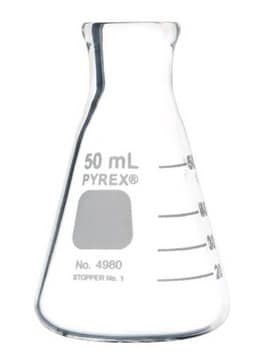 Pyrex&#174; narrow-mouth graduated Erlenmeyer flask capacity 50&#160;mL