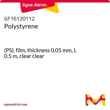 Polystyrene (PS), film, thickness 0.05&#160;mm, L 0.5&#160;m, clear clear