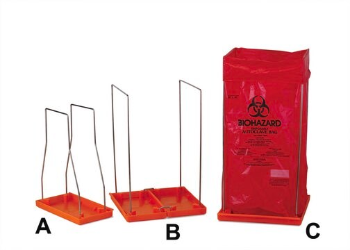 SP Bel-Art&#174; Biohazard disposal stand to hold, 24 x 30 in (61 x 76 cm) bag