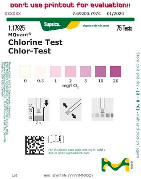 Ensayo de cloro colorimetric, 0-20&#160;mg/L (Cl2), MQuant&#174;