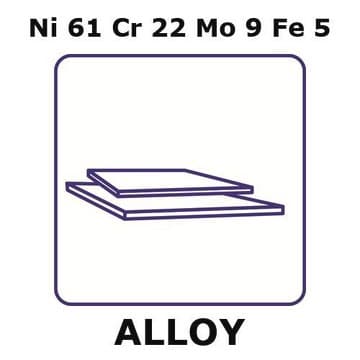 Inconel&#174; 625 - corrosion resistant alloy, Ni61Cr22Mo9Fe5 sheet, 100 x 103mm, 5mm thickness