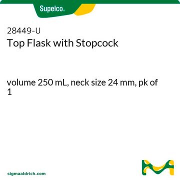 Fiole supérieure avec robinet volume 250&#160;mL, neck size 24&#160;mm, pk of 1