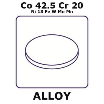 Havar&#174; - high-strength non-magnetic alloy, Co42.5Cr20Ni13FeWMoMn foil, 6mm disks, 0.05mm thickness, as rolled