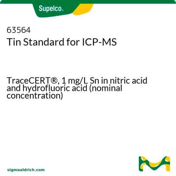 Tin Standard for ICP-MS TraceCERT&#174;, 1&#160;mg/L Sn in nitric acid and hydrofluoric acid (nominal concentration)