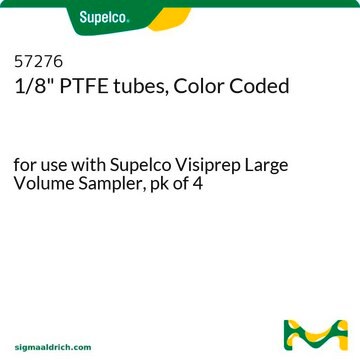 Tubes 1/8" PTFE, à code couleur for use with Supelco Visiprep Large Volume Sampler, pk of 4