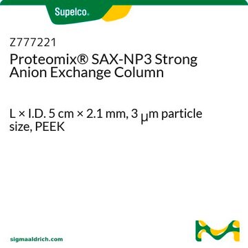 Proteomix&#174; SAX-NP3 Strong Anion Exchange Column L × I.D. 5&#160;cm × 2.1&#160;mm, 3&#160;&#956;m particle size, PEEK