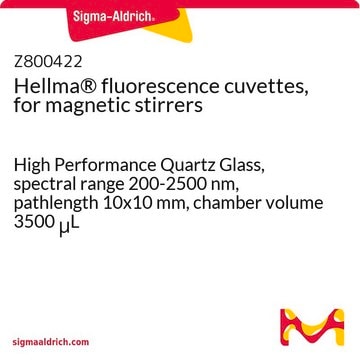 Hellma&#174; fluorescence cuvettes, for magnetic stirrers High Performance Quartz Glass, spectral range 200-2500 nm, pathlength 10x10&#160;mm, chamber volume 3500&#160;&#956;L