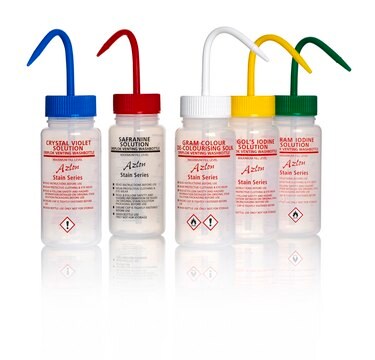 Azlon&nbsp;Gram Stain Wash Bottles with Driplok vapor venting low-density polyethylene bottle, capacity 250&#160;mL