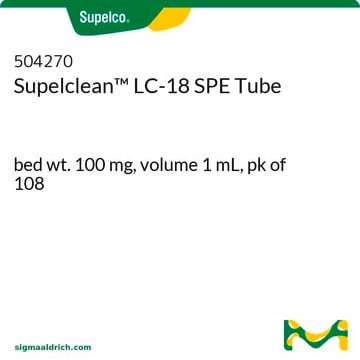 Tubes de SPE Supelclean&#8482;&nbsp;LC-18 bed wt. 100&#160;mg, volume 1&#160;mL, pk of 108