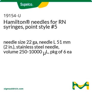 6 Stück Nadeln 22s ga 2", Spitze Nr.5 250&#956;L-10mL needle size 22 ga, needle L 51&#160;mm (2&#160;in.), stainless steel needle, volume 250-10000&#160;&#956;L, pkg of 6&#160;ea