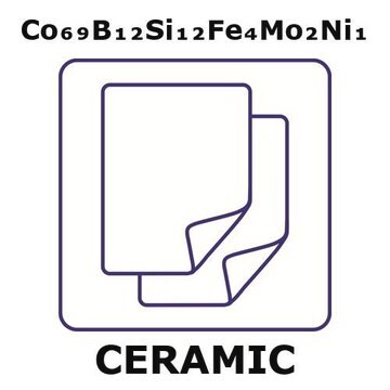 Cobalt/Boron/Silicon/Iron/Molybdenum/Nickel foil, thickness 0.025&#160;mm, Co69%/B 12%/Si12%/Fe 4%/Mo 2%/Ni 1%, length 20 m, coil width 50&#160;mm