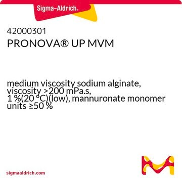 PRONOVA&#174; UP MVM medium viscosity sodium alginate, viscosity &gt;200&#160;mPa.s, 1&#160;%(20&#160;°C)(low), mannuronate monomer units &#8805;50&#160;%