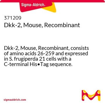 Dkk-2, Mouse, Recombinant Dkk-2, Mouse, Recombinant, consists of amino acids 26-259 and expressed in S. frugiperda 21 cells with a C-terminal His&#8226;Tag sequence.