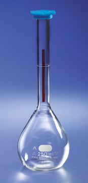 Pyrex&#174; Lifetime-Red&#8482; volumetric flask with snap cap capacity 100&#160;mL