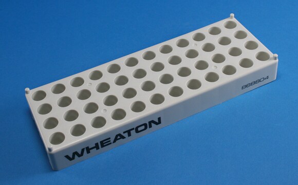 Wheaton vial rack 15 mm vial, no. of holes, 48 (4 × 12)