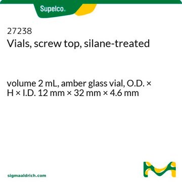 Screw Top Vial, Silane-Treated volume 2&#160;mL, amber glass vial, O.D. × H × I.D. 12&#160;mm × 32&#160;mm × 4.6&#160;mm