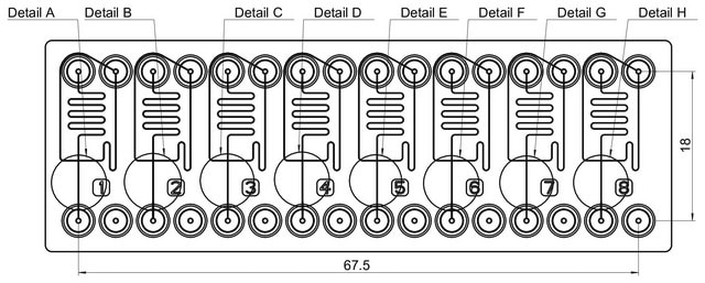 Droplet generator chip - Multi channel design Fluidic 440, COC