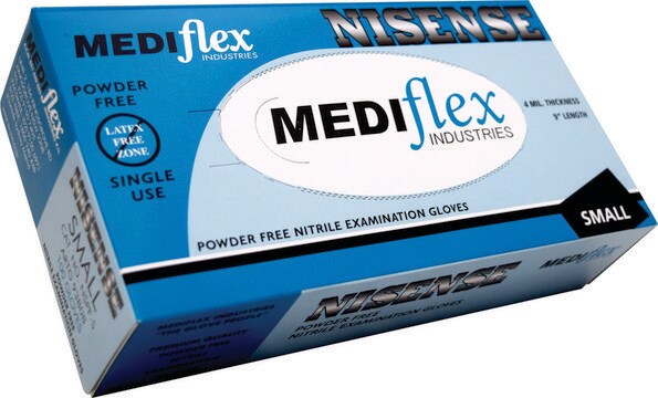 Mediflex Nisense Gloves, blue nitrile, powder free size L