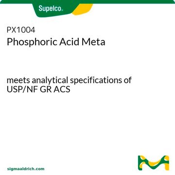 Phosphoric Acid Meta meets analytical specifications of USP/NF GR ACS