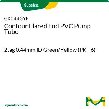 Contour Flared End PVC Pump Tube 2tag 0.44mm ID Green/Yellow (PKT 6)