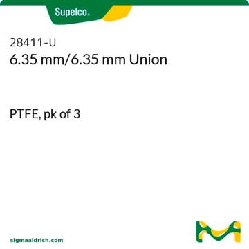 6.35mm/6.35mm Union PTFE, pk of 3