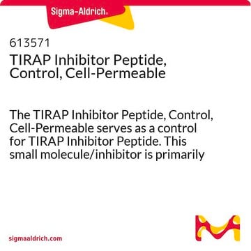 TIRAP Inhibitor Peptide, Control, Cell-Permeable The TIRAP Inhibitor Peptide, Control, Cell-Permeable serves as a control for TIRAP Inhibitor Peptide. This small molecule/inhibitor is primarily used for Inflammation/Immunology applications.