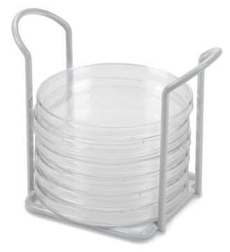 Petri dish holder, holds 6 x 100 mm dishes white (wire)