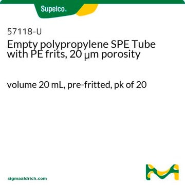 Tube de SPE en polypropylène vide avec frittés en PE, porosité de 20&nbsp;µm volume 20&#160;mL, pre-fritted, pk of 20