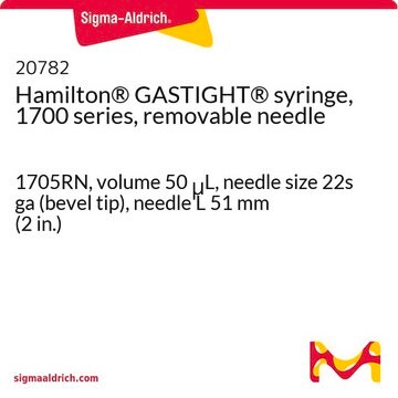 Seringue Hamilton&#174;, GASTIGHT&#174; série&nbsp;1700, aiguille amovible 1705RN, volume 50&#160;&#956;L, needle size 22s ga (bevel tip), needle L 51&#160;mm (2&#160;in.)