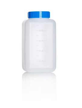 Azlon&nbsp;Square Bottles graduated, cap, Plug, translucent high-density polyethylene, capacity 1000&#160;mL