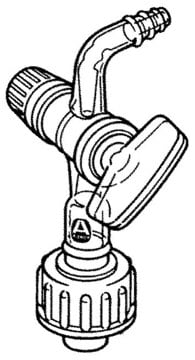 Aldrich&#174; Schlenk-type adapter 90°-Bent adapter with glass stopcock and hose barb, male joint: threaded 14/20