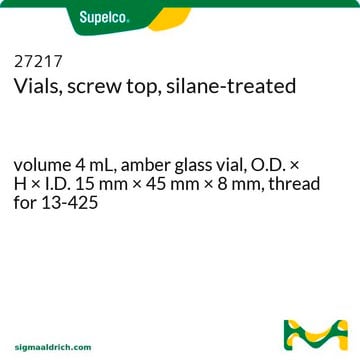 Screw Top Vial, Silane-Treated volume 4&#160;mL, amber glass vial, O.D. × H × I.D. 15&#160;mm × 45&#160;mm × 8&#160;mm, thread for 13-425