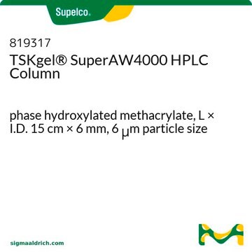 TSKgel&#174; SuperAW4000 HPLC Column phase hydroxylated methacrylate, L × I.D. 15&#160;cm × 6&#160;mm, 6&#160;&#956;m particle size