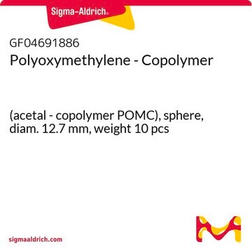 Polyoxymethylene - Copolymer (acetal - copolymer POMC), sphere, diam. 12.7&#160;mm, weight 10 pcs