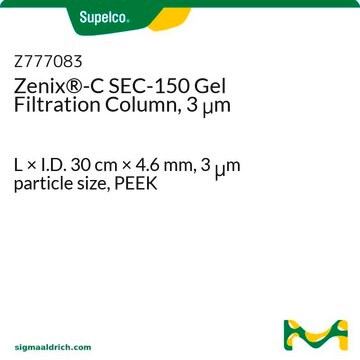 Zenix&#174;-C SEC-150 Gel Filtration Column, 3 &#956;m L × I.D. 30&#160;cm × 4.6&#160;mm, 3&#160;&#956;m particle size, PEEK