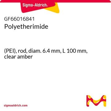 Polyetherimide (PEI), rod, diam. 6.4&#160;mm, L 100&#160;mm, clear amber