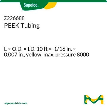 PEEK Tubing L × O.D. × I.D. 10&#160;ft × 1/16&#160;in. × 0.007&#160;in., yellow, max. pressure 8000