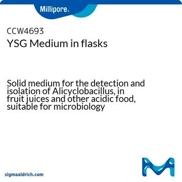 YSG Medium&nbsp;in flasks Solid medium for the detection and isolation of Alicyclobacillus, in fruit juices and other acidic food, suitable for microbiology