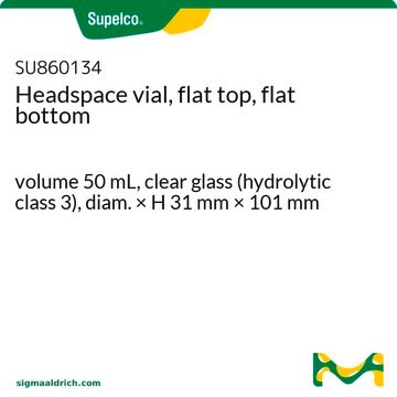 Headspace vial, flat top, flat bottom volume 50&#160;mL, clear glass (hydrolytic class 3), diam. × H 31&#160;mm × 101&#160;mm