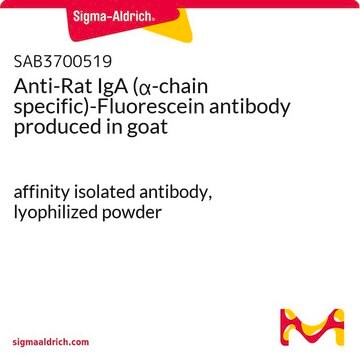 Anti-Rat IgA (&#945;-chain specific)-Fluorescein antibody produced in goat affinity isolated antibody, lyophilized powder